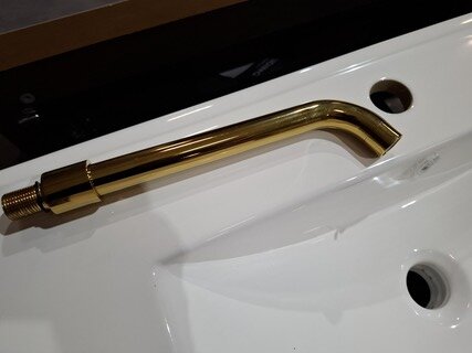 Wastafelkraan inbouw, glans goud