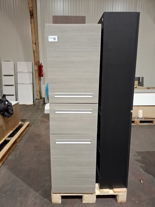 Hoge kast grijs eiken