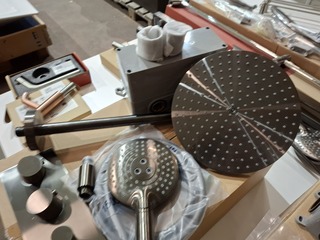 Regendoucheset inbouw, gun metal