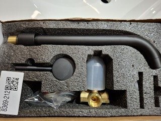 Wastafelkraan inbouw, mat zwart