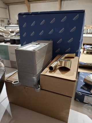 Wastafelkraan Brondby, inbouw, messing geborsteld