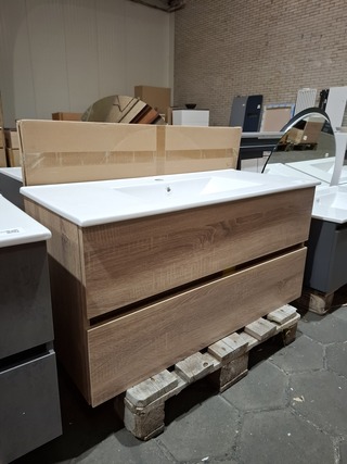 Badmeubel HR badmeubelen, Lorencio, grijs eiken