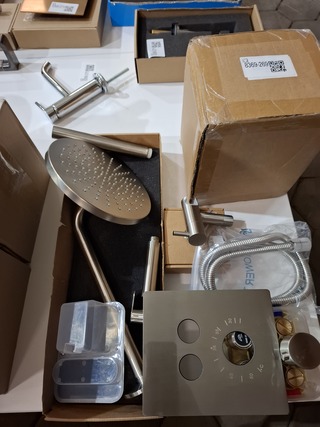 Regendoucheset inbouw, rvs geborsteld