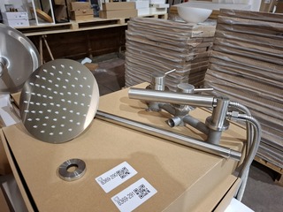 Regendoucheset inbouw, rvs geborsteld