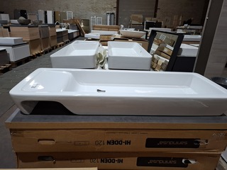 4x Wastafel Sanindusa, hi-dden 120, wit