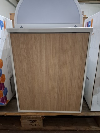 Fonteinmeubel wit/eiken