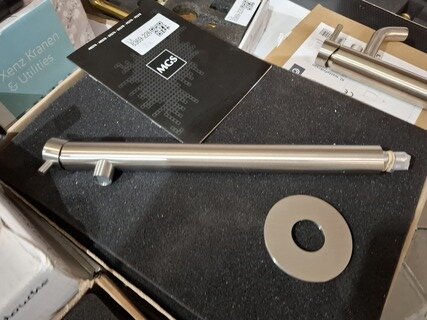 2x Wastafelkraan MGS Milano , rvs geborsteld