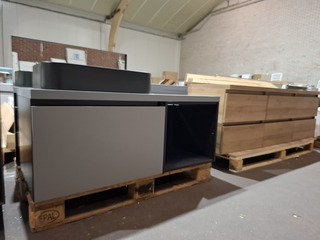 Badmeubel Primabad, mat zwart/mat grijs