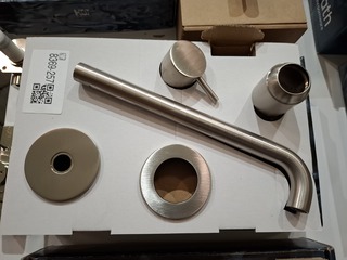 Afbouwdelen inbouwkraan Hotbath, Cobber, geborsteld nickel