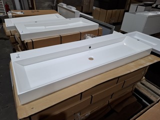 8x Wastafel Cortona, glans wit