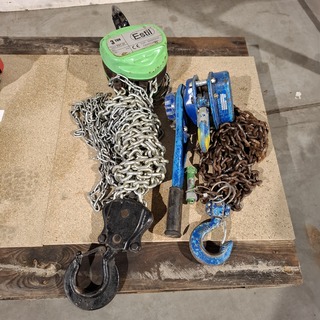 Hijs set bestaande uit handkettingtakel  3000kg en rateltakel 1500kg E