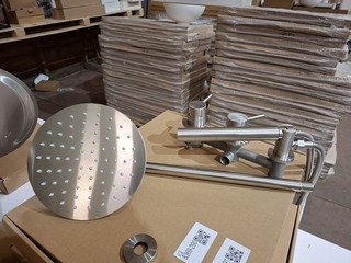 Regendoucheset inbouw, rvs geborsteld