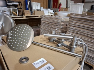 Regendoucheset inbouw, rvs geborsteld