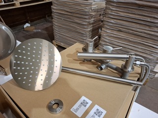 Regendoucheset inbouw, rvs geborsteld