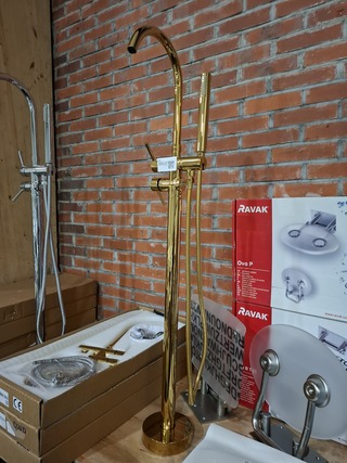 Staande badkraan glans goud