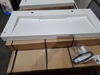 ca. 12x Wastafel Sienna 1200, glans wit