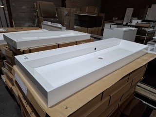 8x Wastafel Cortona, glans wit