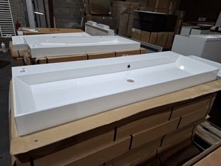 8x Wastafel Cortona, glans wit