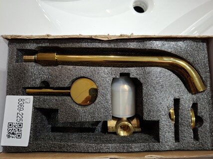 Wastafelkraan inbouw, glans goud