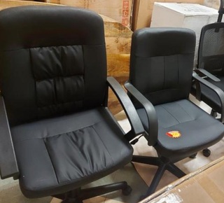 Bureaustoel pu leder, Zwart, 2025