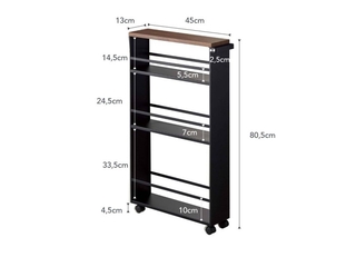 Yamazaki Smalle Trolley Zwart