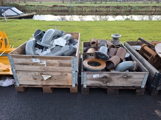 2x Pallet o.a. buis met flens, pakkingen