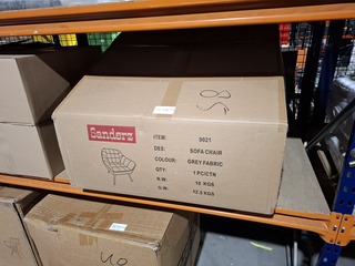 1 persoons linnen scandinavisch bankje, Grijs, 2025