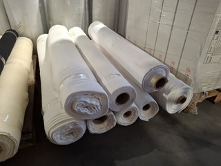 8x Rol Witte bedtextiel assorti