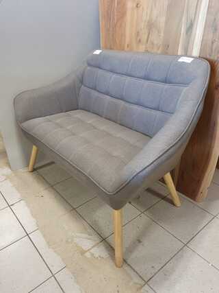 2 persoons scandinavisch bankje linnen, Grijs, 2025