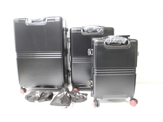 ONYX 3 delige Kofferset 33L/65L/100 L Aluminium sluiting Zwart