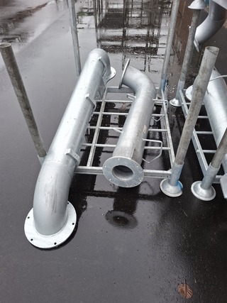 Materiaalbok met 2x 8 duims buis met flens