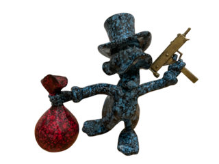 Dagobert duck beeld Uzi