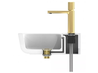 Schütte New York Wastafelarmatuur Goud met afvoergarnituur