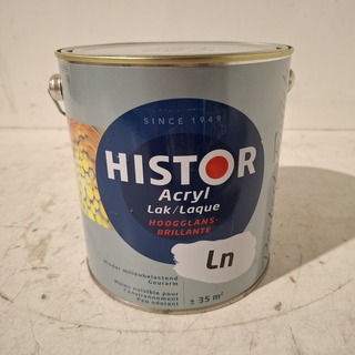 7 x 2.5L Aqua hoogglanslak RAL 9010 Histor