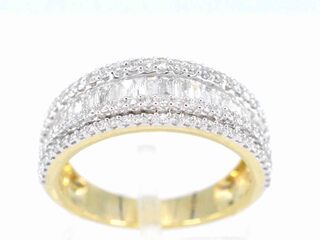 Gouden band ring met vijf rijen van diamant 1.00 carat