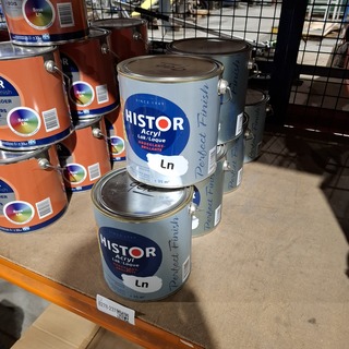 7 x 2.5L Aqua hoogglanslak RAL 9010 Histor