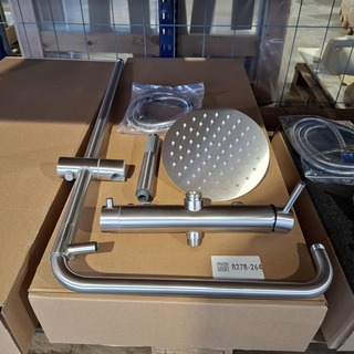 Regendoucheset, RVS geborsteld