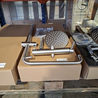 Regendoucheset, RVS geborsteld