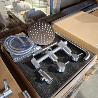 Regendoucheset, inbouw, RVS geborsteld