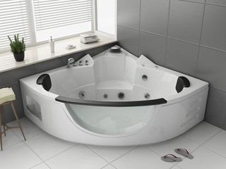 Massagebad Vonato Hoekbad Hoogglans wit