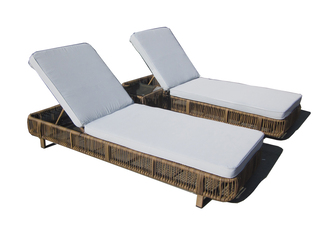 2x Ligbed, Vonato, Bruin, incl. bijzettafel