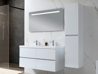 Badkamermeubel Vonato 2-Persoons 120 cm Hoogglans wit