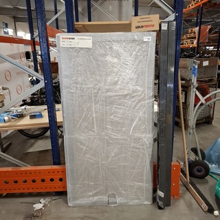 Tuinpoort met 2 palen, Composiet, Grijs / Chroom