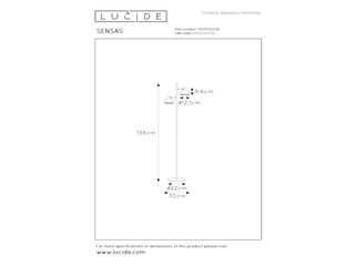 Lucide Sensas Vloerlamp 2xGU10 Beige