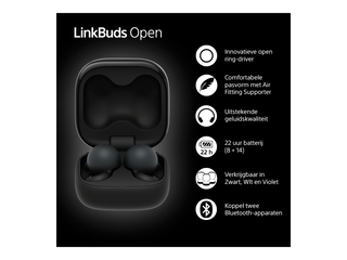 Sony LinkBuds Open Draadloze Oordopjes Zwart