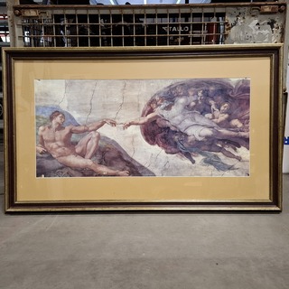 Afbeelding Michelangelo “creation of Adam” in grote lijst