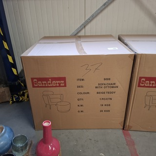 Sofa chair beige met hocker teddy, 2025