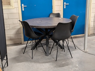 Ronde eetkamertafel met 4 stoelen