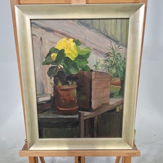 Schilderij, Hagen, Planten in atelier, 1956