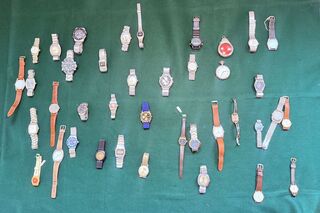 Partij horloges. o.a. Vintage Seiko chronograaf, Tissot